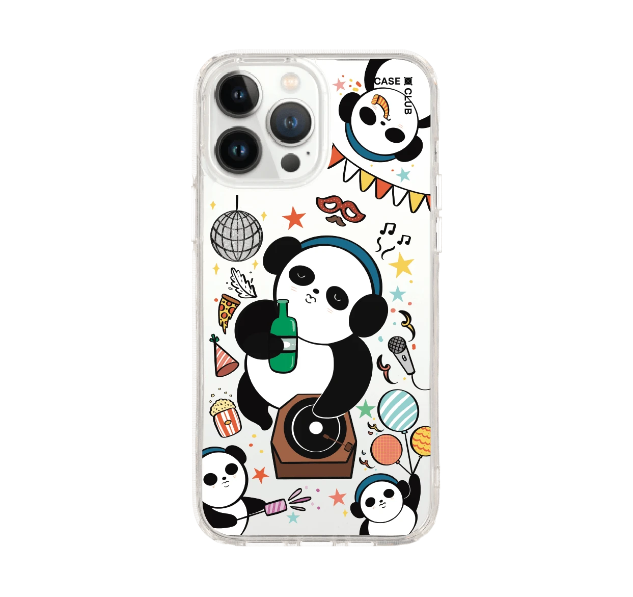 iphone 12/ 13 pro max clear case dj panda
